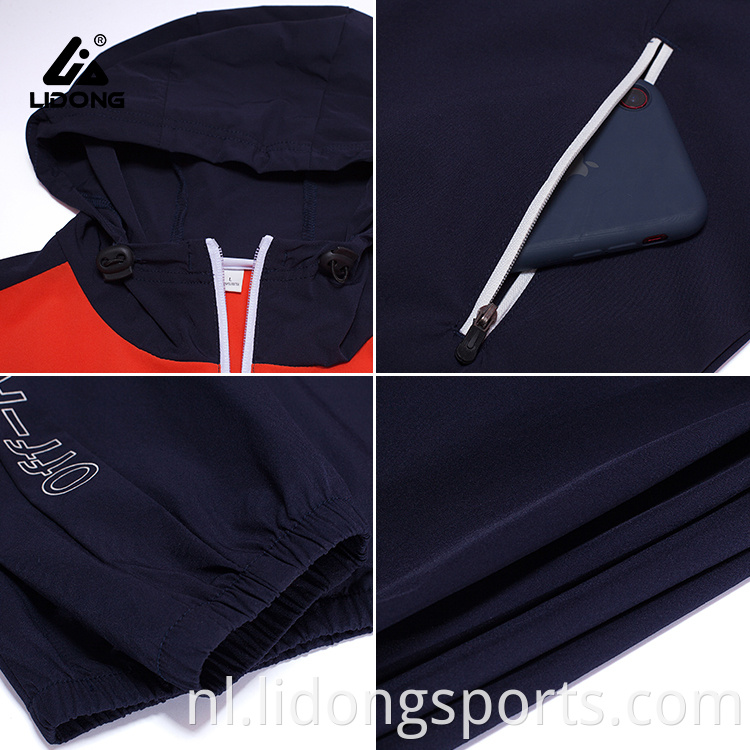 Kledingfabrikant Thin School Sports Jackets Track Jacket met hoogwaardige hoodie trainingspak